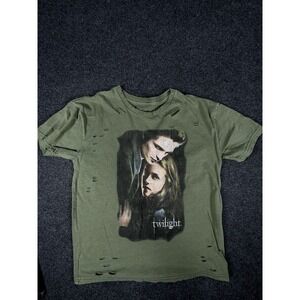 Vintage Twilight Graphic Tee Fits Women's S Green Kids 11/12 Y2K